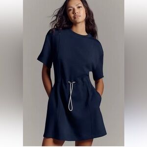 Varley Maple Short-Sleeve Mini Dress Blue Sz Medium